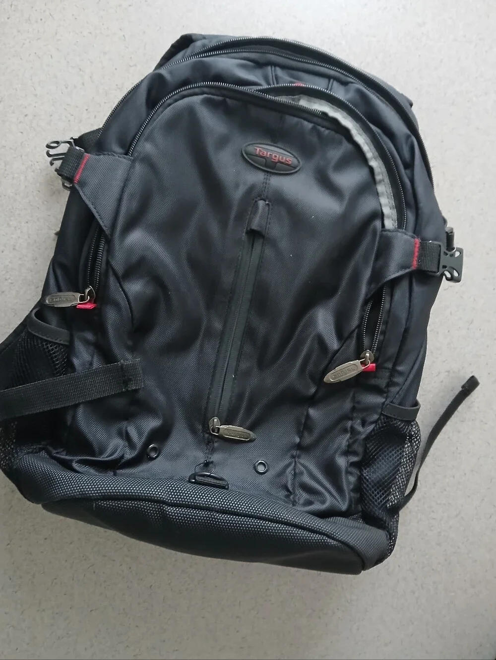 Targus Black Laptop Backpack with Red Accents